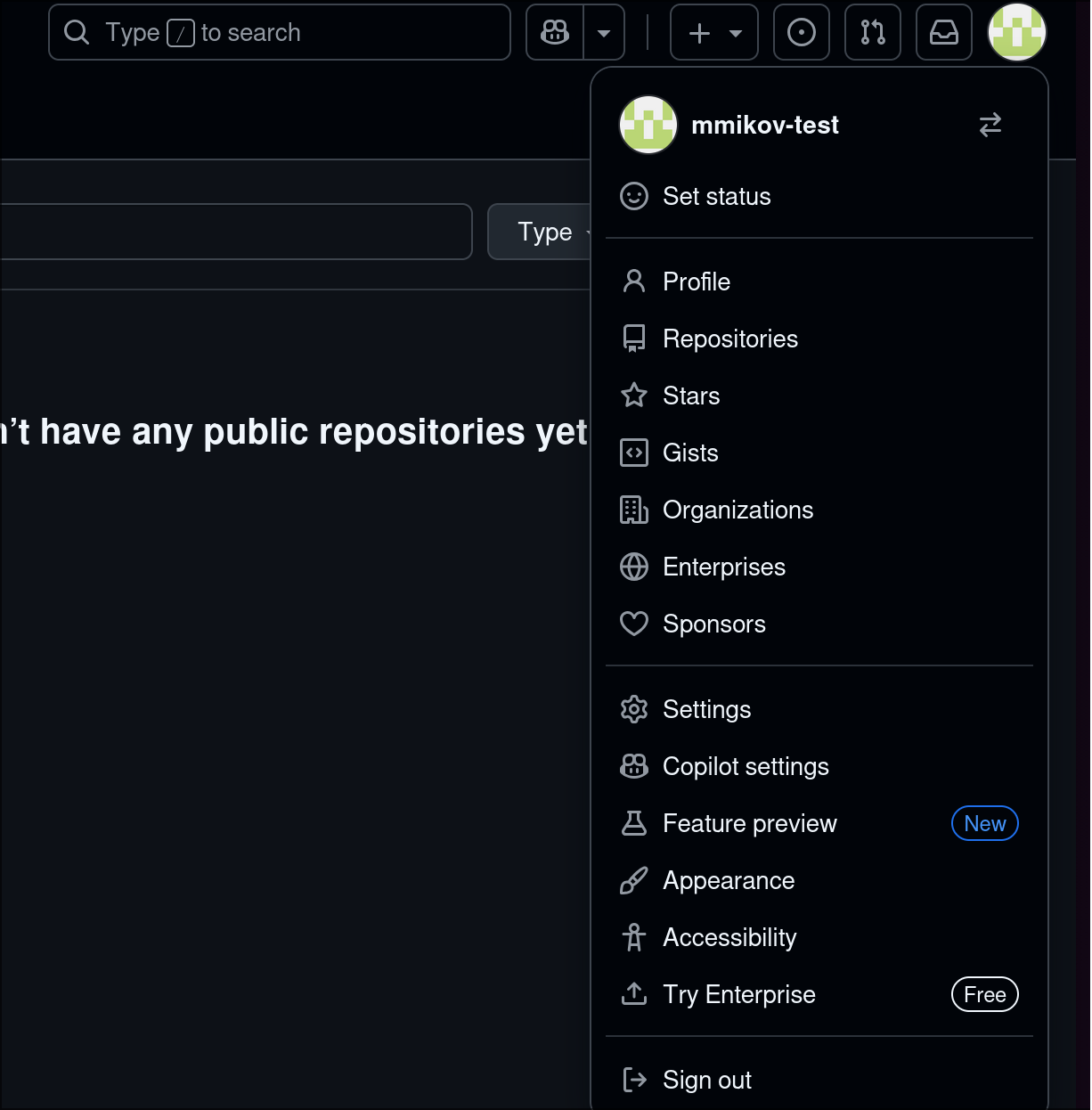 github settings