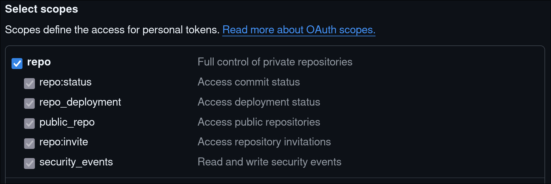 token should have repo access