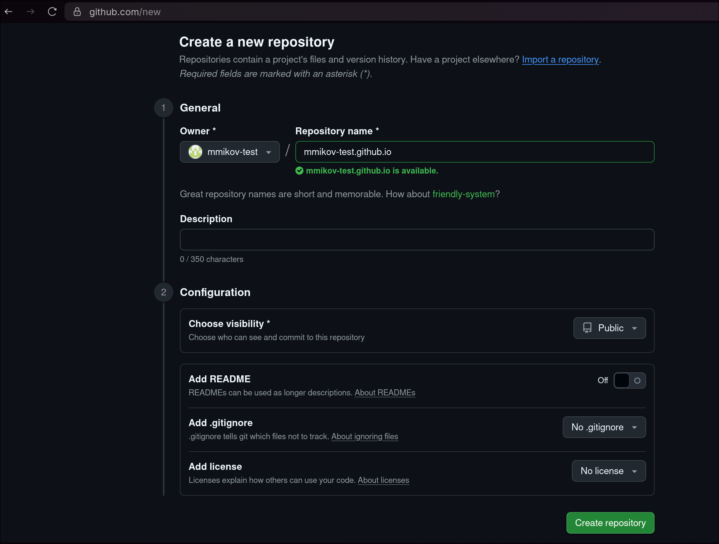 create github repo